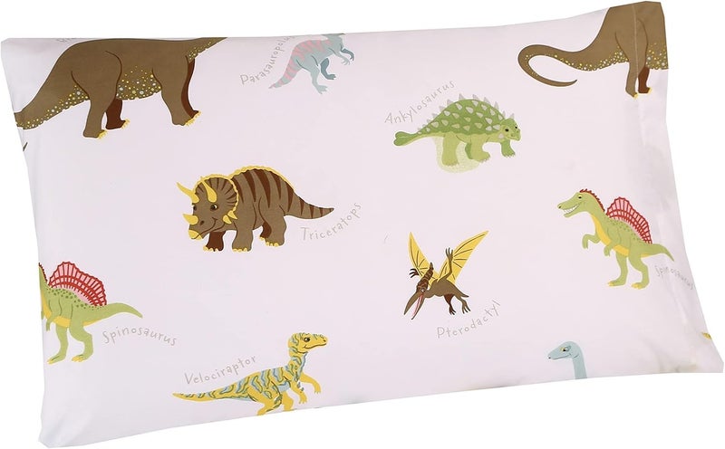 MAG 2Pcs Dinosaur Pillowcase Queen Size(20”*30”),White Based Dino Pillowcase, Super Soft Microfiber, for Kids Toddler Teens Boys and Girls. - Image 1